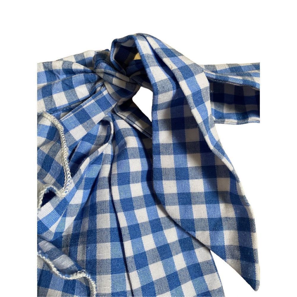 Shein women’s gingham blue and white wrap, skirt, side tie, size small - Picture 4 of 6